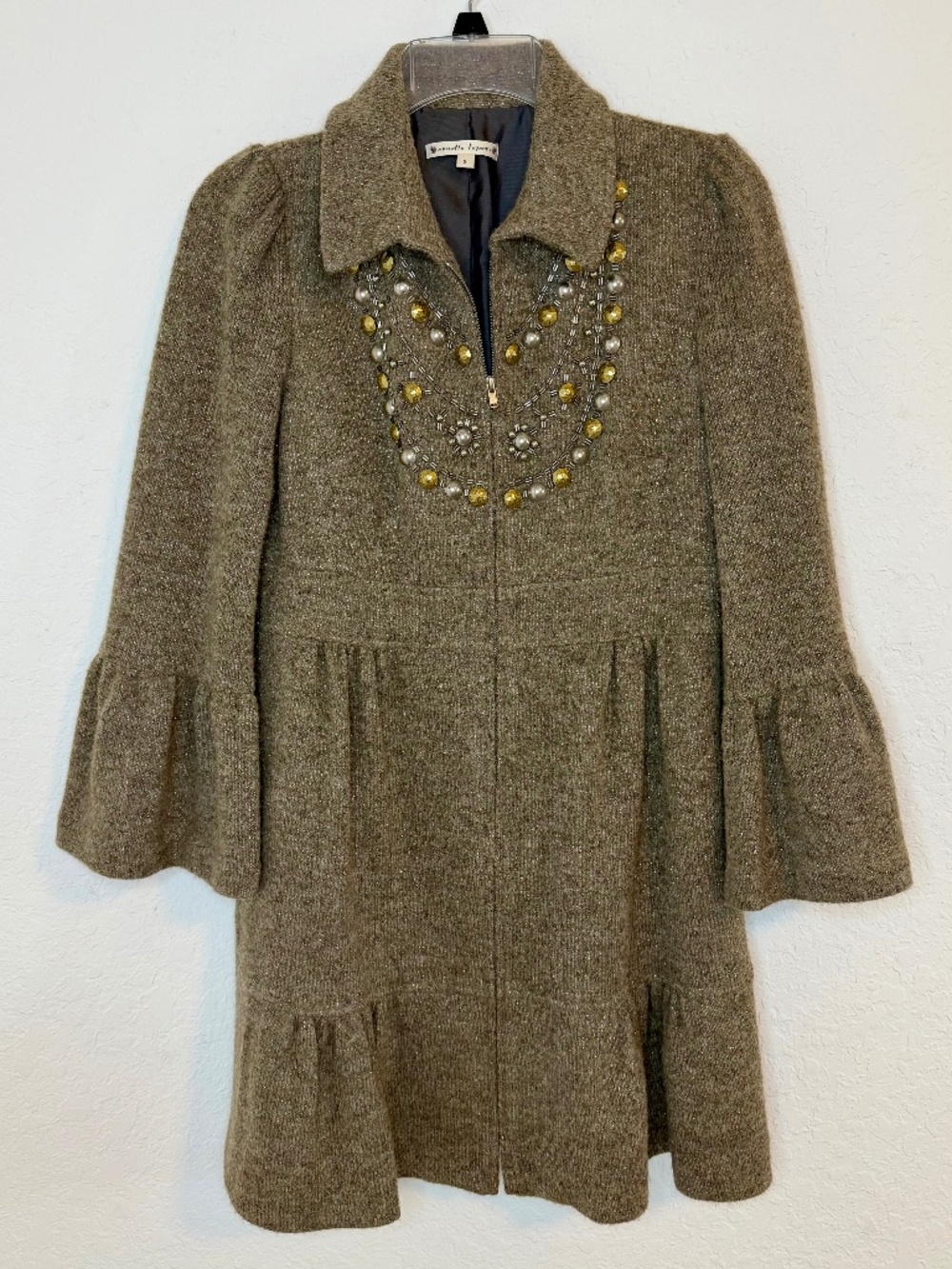 Vintage Nanette Lepore Wool Blend Sweater Coat, Size S
